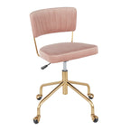 Contemporary Task Chair in Gold Metal and k Velvet | Premium Home Decor - Grand Goldman