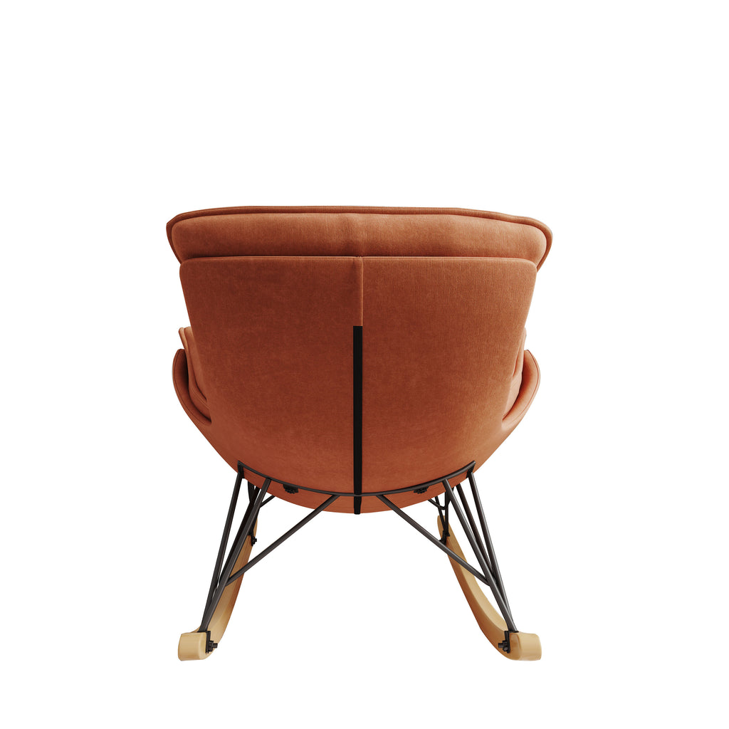 Leisure sofa single rocking chair, light luxury sofa chair, balcony leisure area single chair, comfortable and breathable characteristic chair, detachable and washable seat cushion (Color: Brown) - Grand Goldman Shop