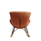 Leisure sofa single rocking chair, light luxury sofa chair, balcony leisure area single chair, comfortable and breathable characteristic chair, detachable and washable seat cushion (Color: Brown) - Grand Goldman Shop