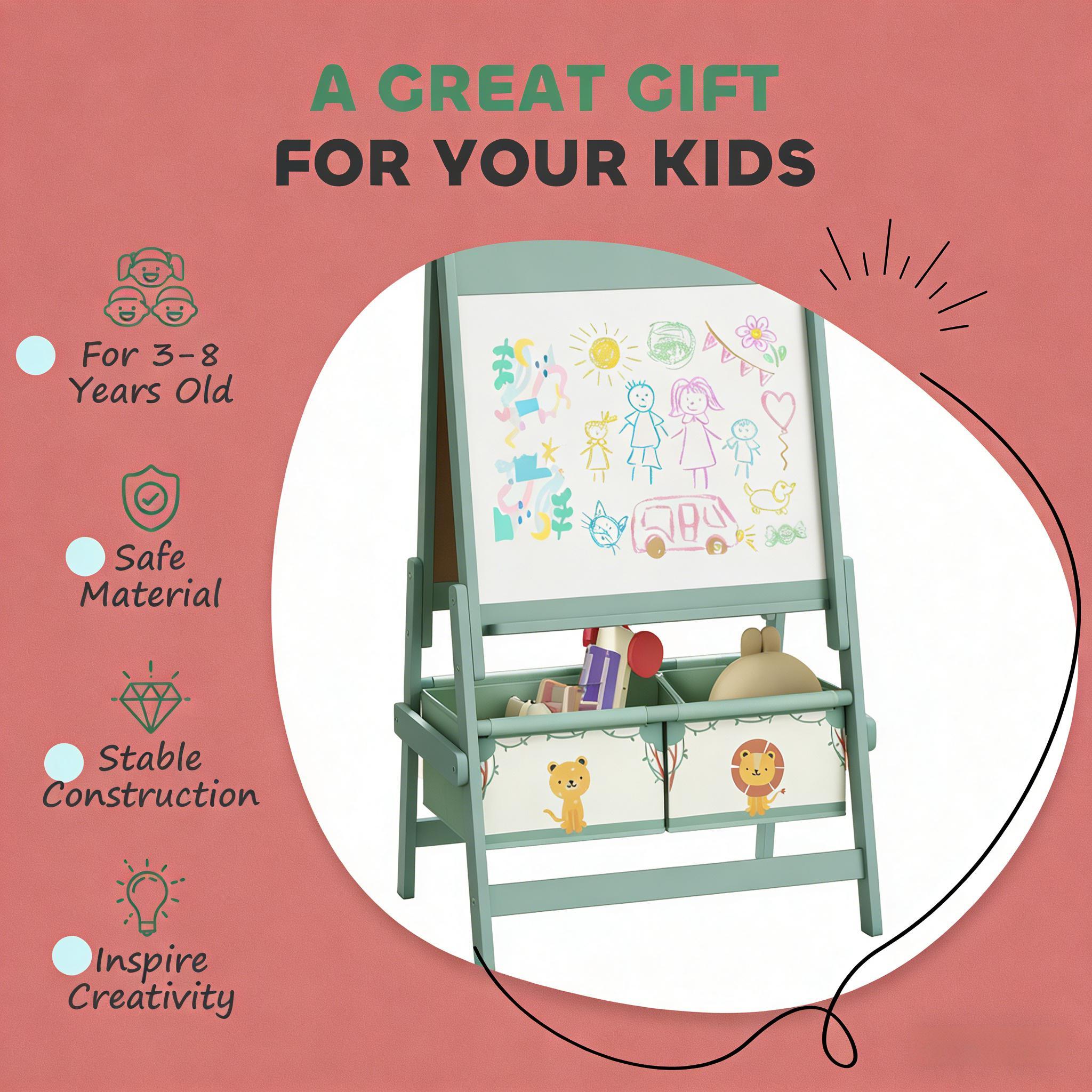 Kids Art Easel with Storage Baskets,Kids Easel | Premium Home Decor - Grand Goldman