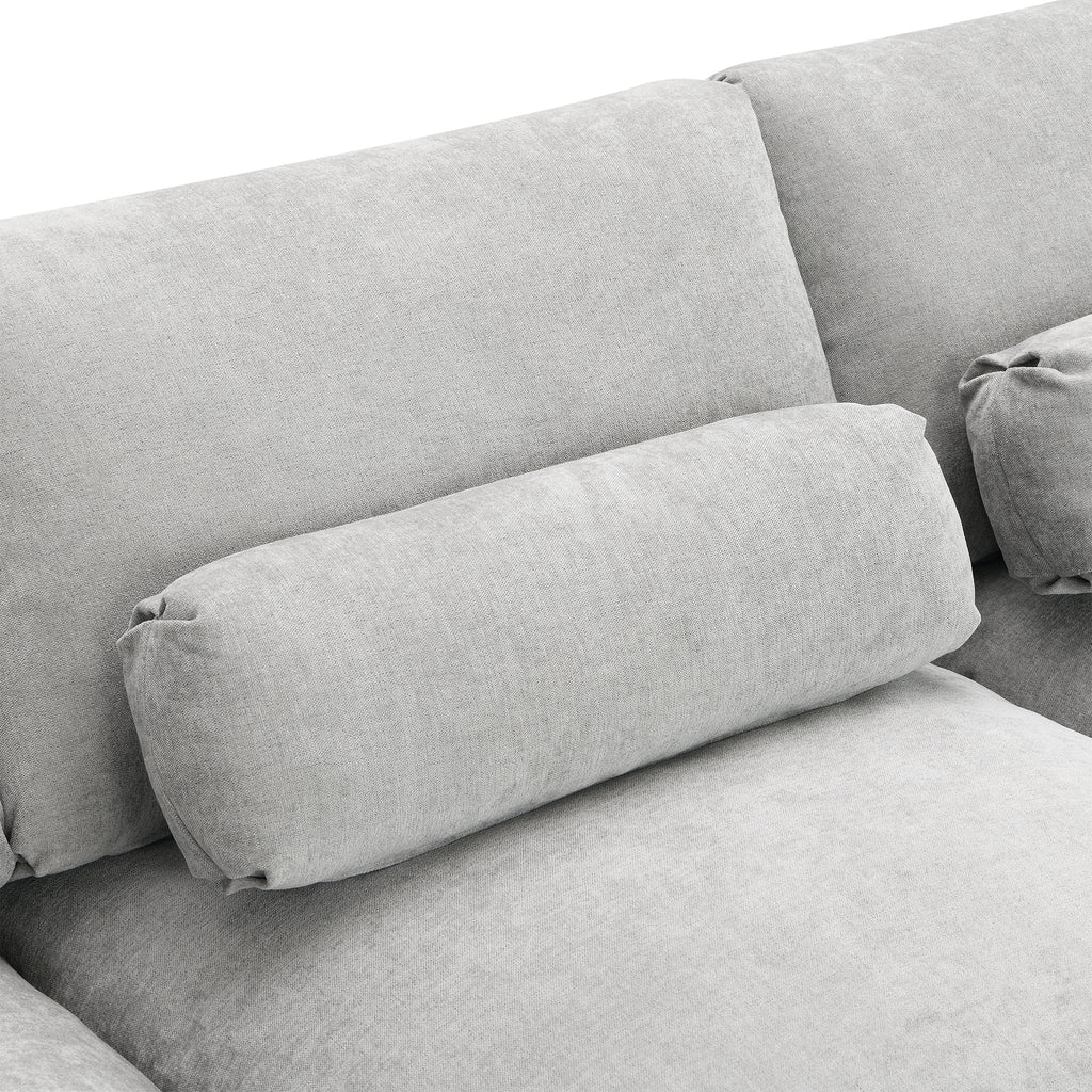 [VIDEO]86.5'' Chenille Modular Sectional Sofa with Storage Pockets, 5 Seat U Shaped Couch Set with Pillows,Free Combination,Modern Cloud Sofa with 2 Movable Ottoman for Living Room,Apartment,3 Colors - Grand Goldman Shop
