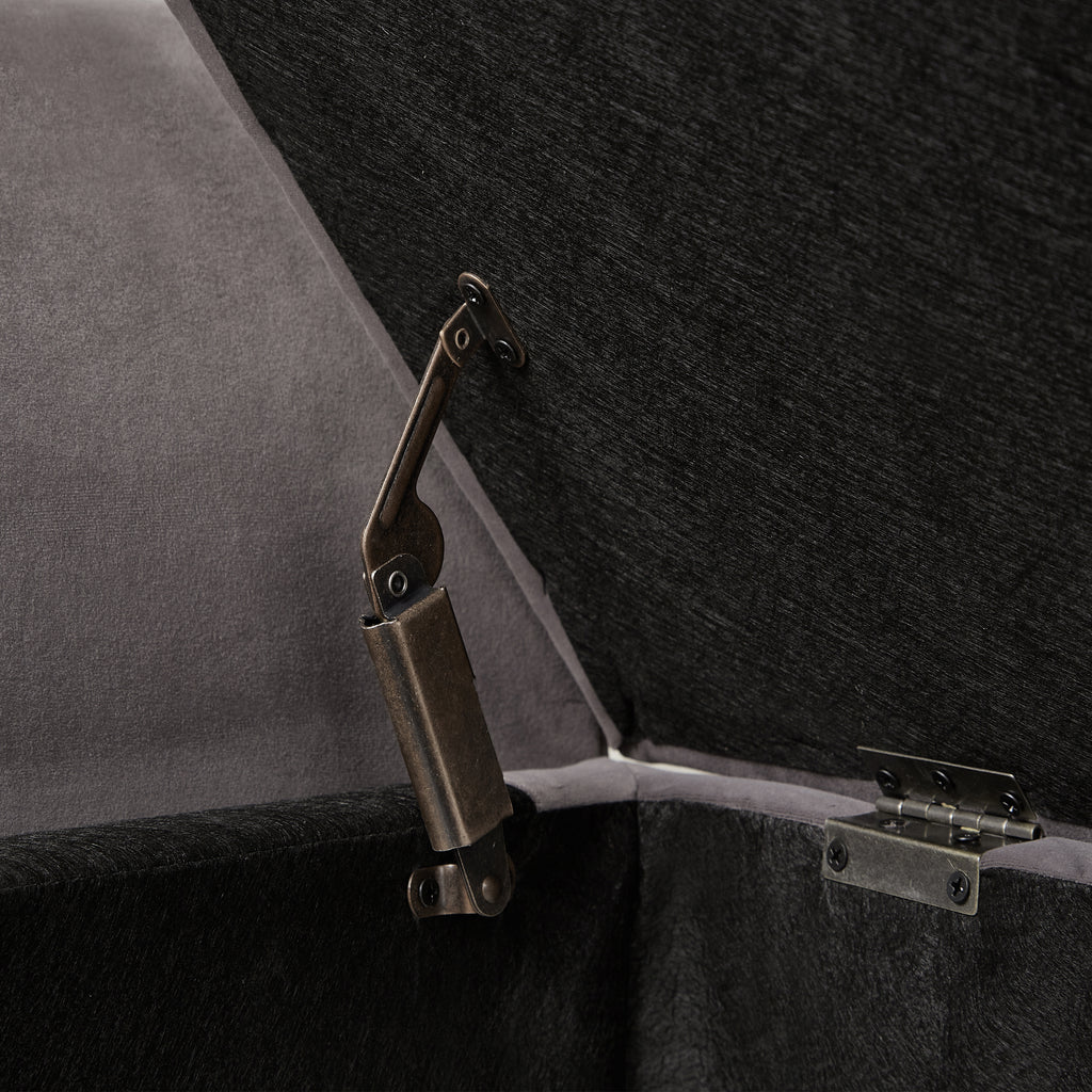 51.5' Bed Bench with Storage Grey Velvet - Grand Goldman Shop