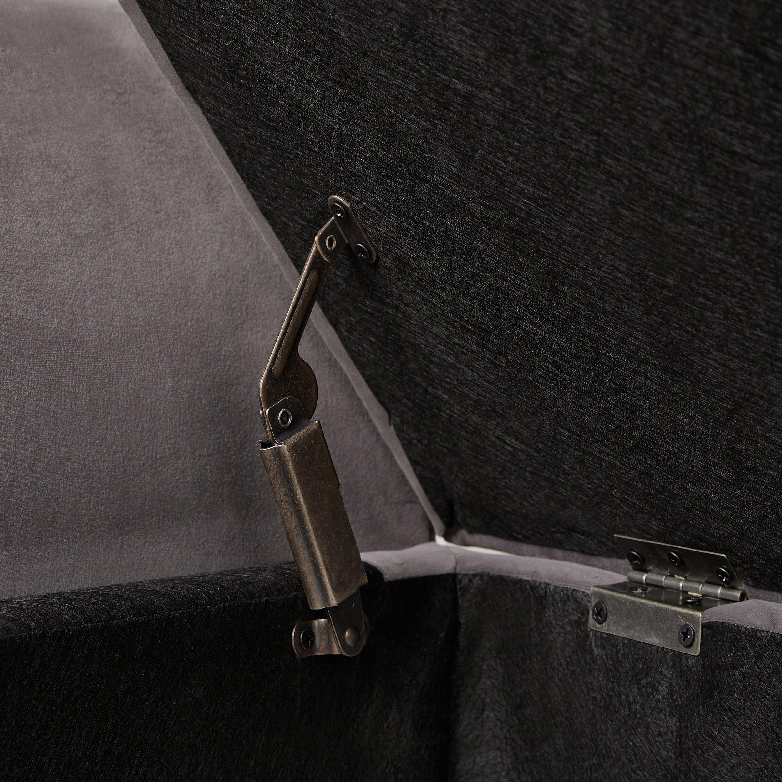 51.5' Bed Bench with Storage Grey Velvet - Grand Goldman Shop