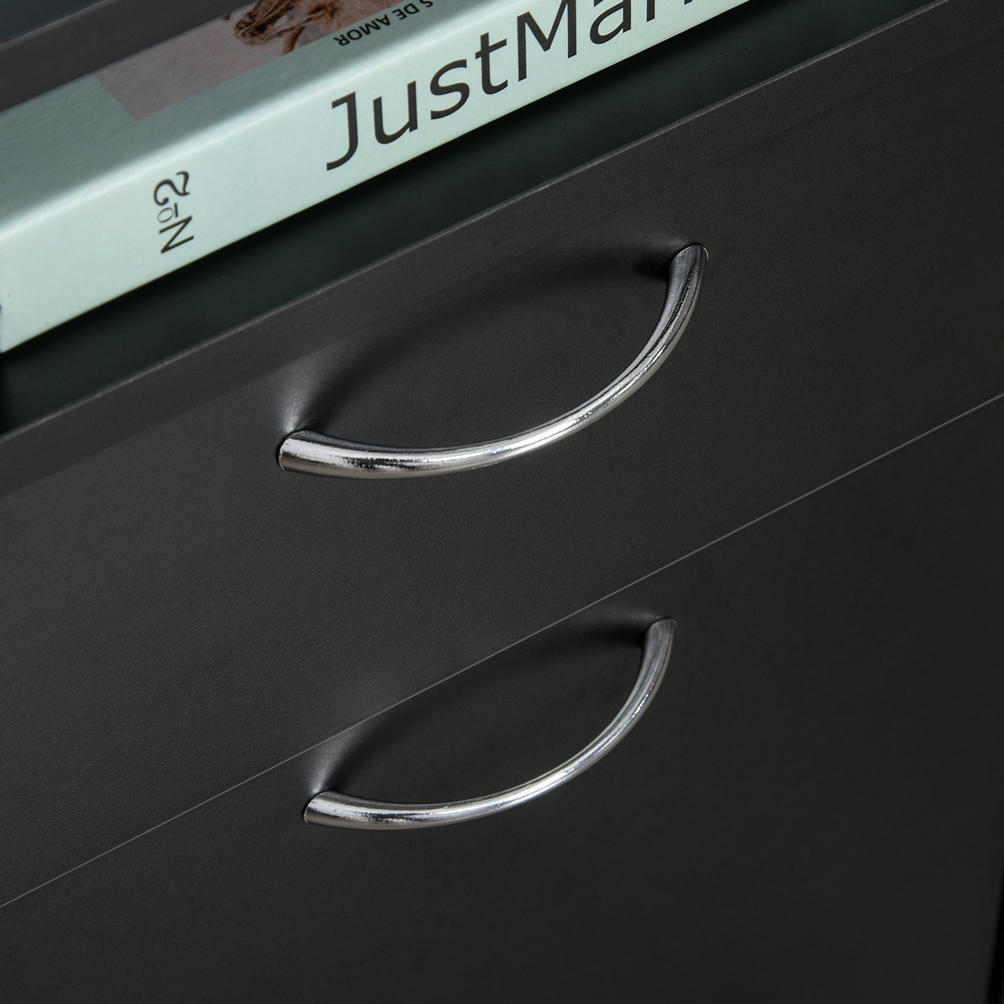 Mobile Storage Cabinet Organizer with Drawer and Cabinet, Printer Stand with Castors, Black - Grand Goldman
