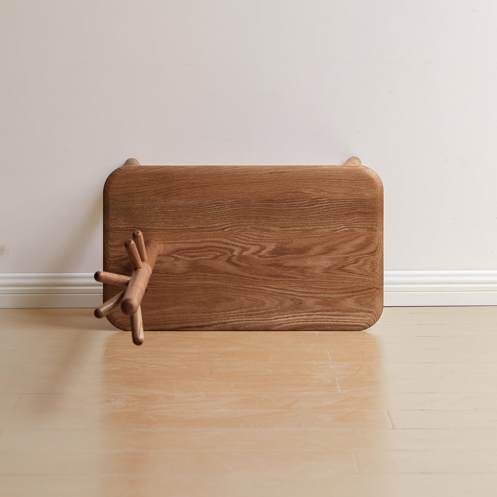 (Walnut Color) Natural Solid Wood Shoe Stool With Cloth Hanger, Mid-Century Modern Storage Bench with High Rebound Sponge Cushion for Entryway and Living Spaces - Grand Goldman Shop