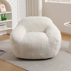 Giant Bean Bag Chair for Adults, Spacious Memory Foam Bean Bag Sofa with Armrests in Off White Teddy Fabric, Comfy Seating for Living Room or Bedroom - Grand Goldman Shop