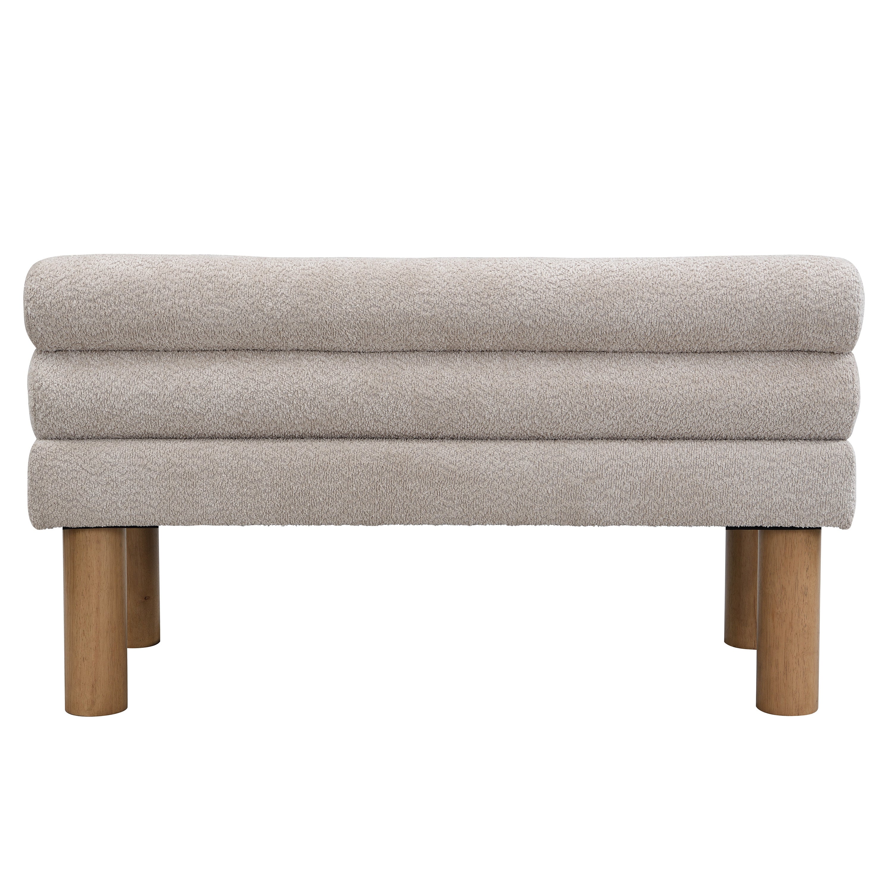 Upholstered Dining Bench, End of Bed, Entryway Bench, Ottoman for Dining Room, Bedroom, Living Room, Rubber Wood Leg 300 LBS Support, Light Grey - Grand Goldman Shop