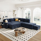 U_STYLE L-shaped Pull-Out Sofa Bed with Storage, USB Ports, and Cup Holders, Modular Design for Living Rooms, Offices & Apartments - Grand Goldman Shop