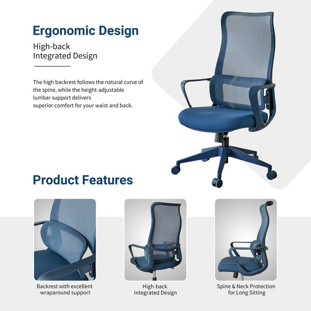 Ergonomic Colorful Office Chair 350LBS Home Office Mesh Breathable High Back, With Adjustable Lumbar Support Computer Chair, 