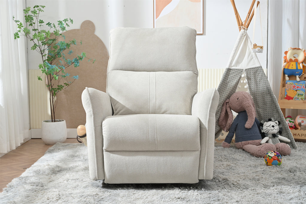 270° Power Swivel Rocker Recliner Chair for Adults, Swivel Rocking Recliner Chair,Electric Small Recliners for Small Spaces, Single Sofa Recliner for Living Room, Bedroom,RV (Fabric Gray+270°Swivel) - Grand Goldman Shop