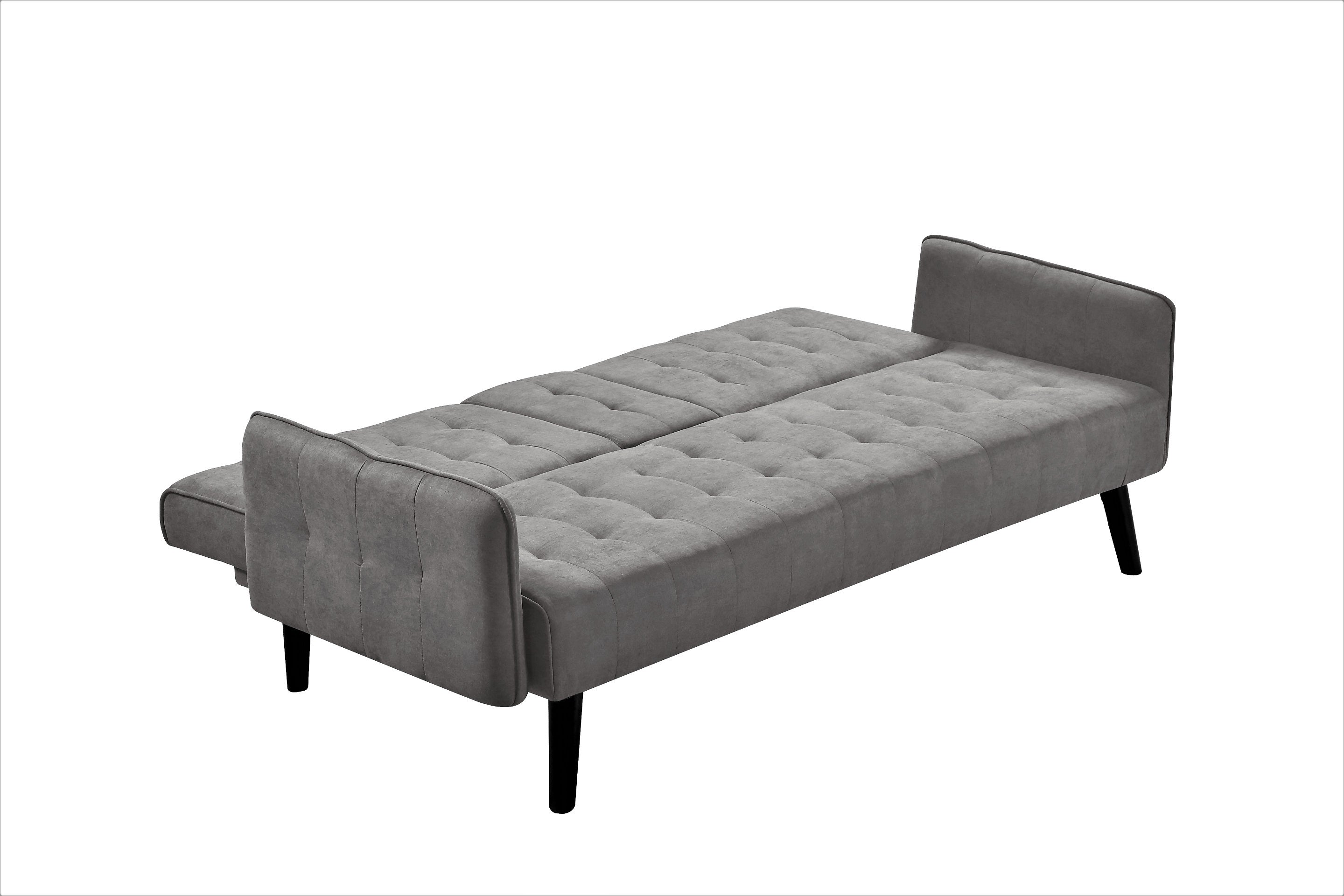 72' Sleeper Sofa Bed - Convertible Folding Backrest to Full Bed with Cup Holder & Drop-Down Table - Space Saving Linen Sofa for Small Spaces - Easy Assembly, Grey - Grand Goldman Shop