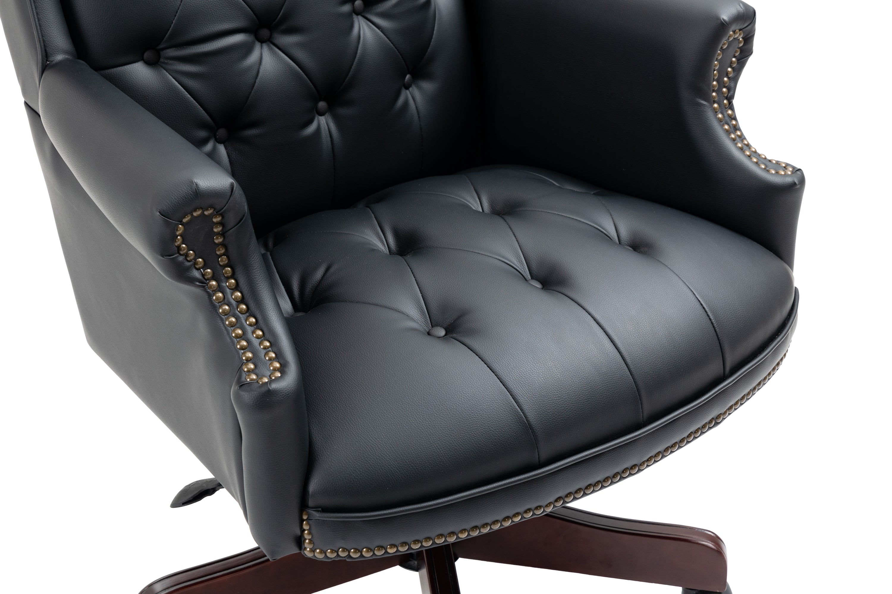 Executive Office Chair Comfortable Desk Chair - Ergonomic Design - Thick Padded Seat and Backrest - PU Leather Desk Chair wit