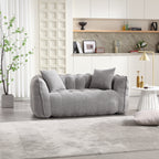 Cozy Beanbag Chair with High Resilience Foam Core for Two - Grey Chenille, 66x35x25 inches - Grand Goldman Shop
