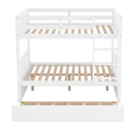 Brawnson Full over Full Bunk Bed with Twin Trundle, White - Grand Goldman Shop