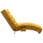 Ergonomic Linen Massage Chaise Lounge with Remote Control, Mustard Color, 5 Modes for Office, Living Room, Bedroom - Grand Goldman Shop