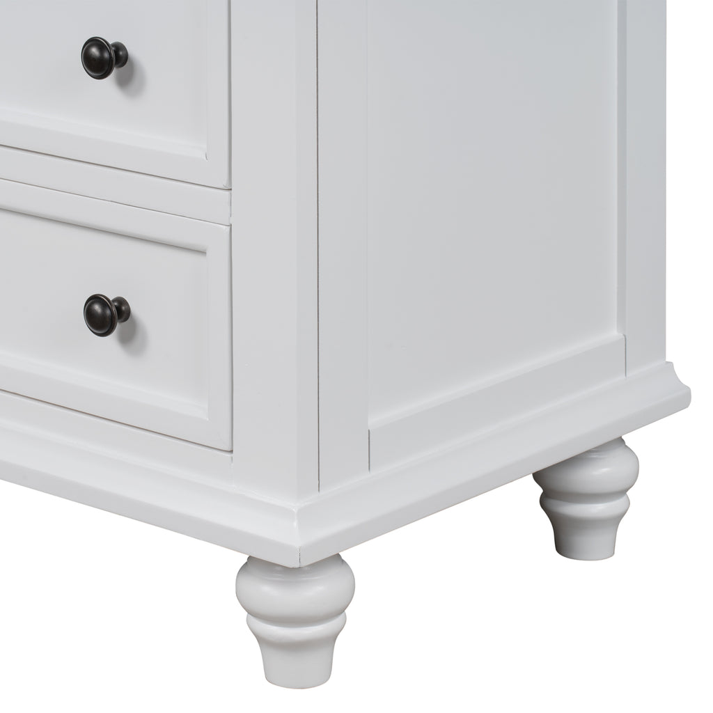 U_STYLE 27.6'' Painted Nightstand with pull-out tray, Fashion Bedside Cabinet with 3 Drawers, Minimalist Sofa Side Table with rubber legs and Metal handle for Bedroom Sofa Couch Office - Grand Goldman Shop