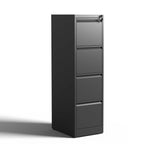 SteelCraft Pro 4 Drawer Metal Vertical File Cabinet with Lock for A4 Legal/Letter Size, Black Metal - Grand Goldman