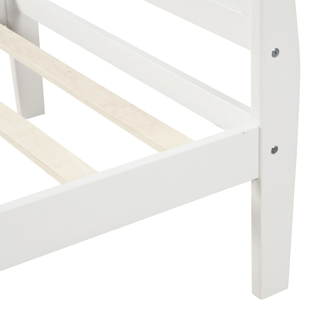 Minimalist Wood Platform Bed Twin Mattress Foundation with Headboard Footboard Solid Wood Support - Grand Goldman Shop