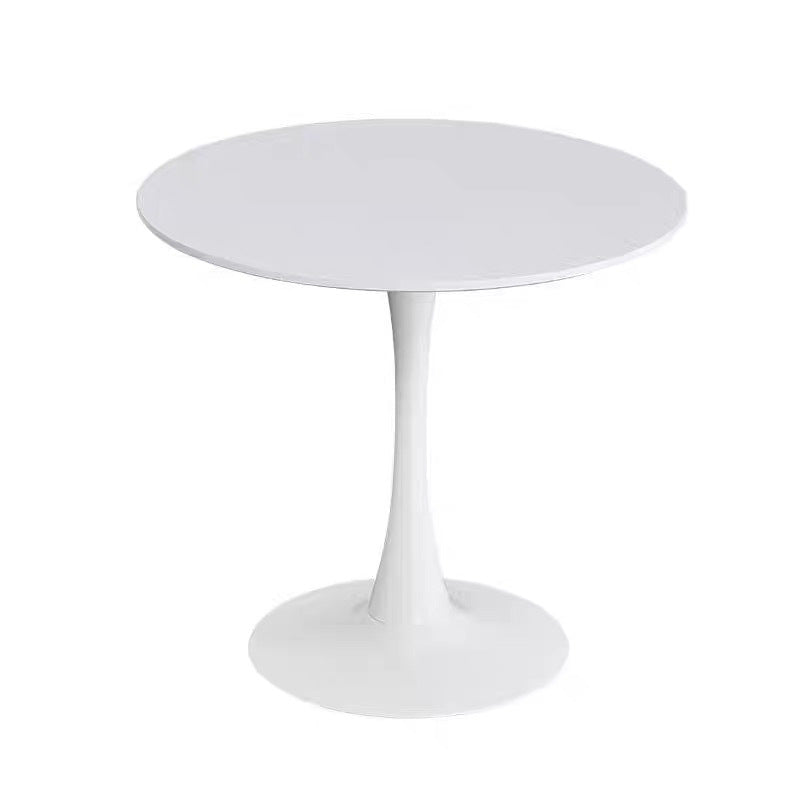 White Round Table, Modern Dining Table, MDF Top and Steel Base Tulip Round Kitchen Table, Mid Century Coffee Table for Living Room 24 Inch, Oval Dining Table - Grand Goldman Shop