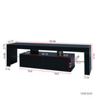 Modern Black TV Stand, 20 Colors LED TV Stand w/Remote Control Lights - Grand Goldman Shop