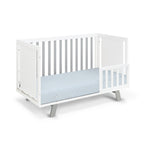 Livia 3-in-1 Convertible Island Crib White/Gray - Grand Goldman