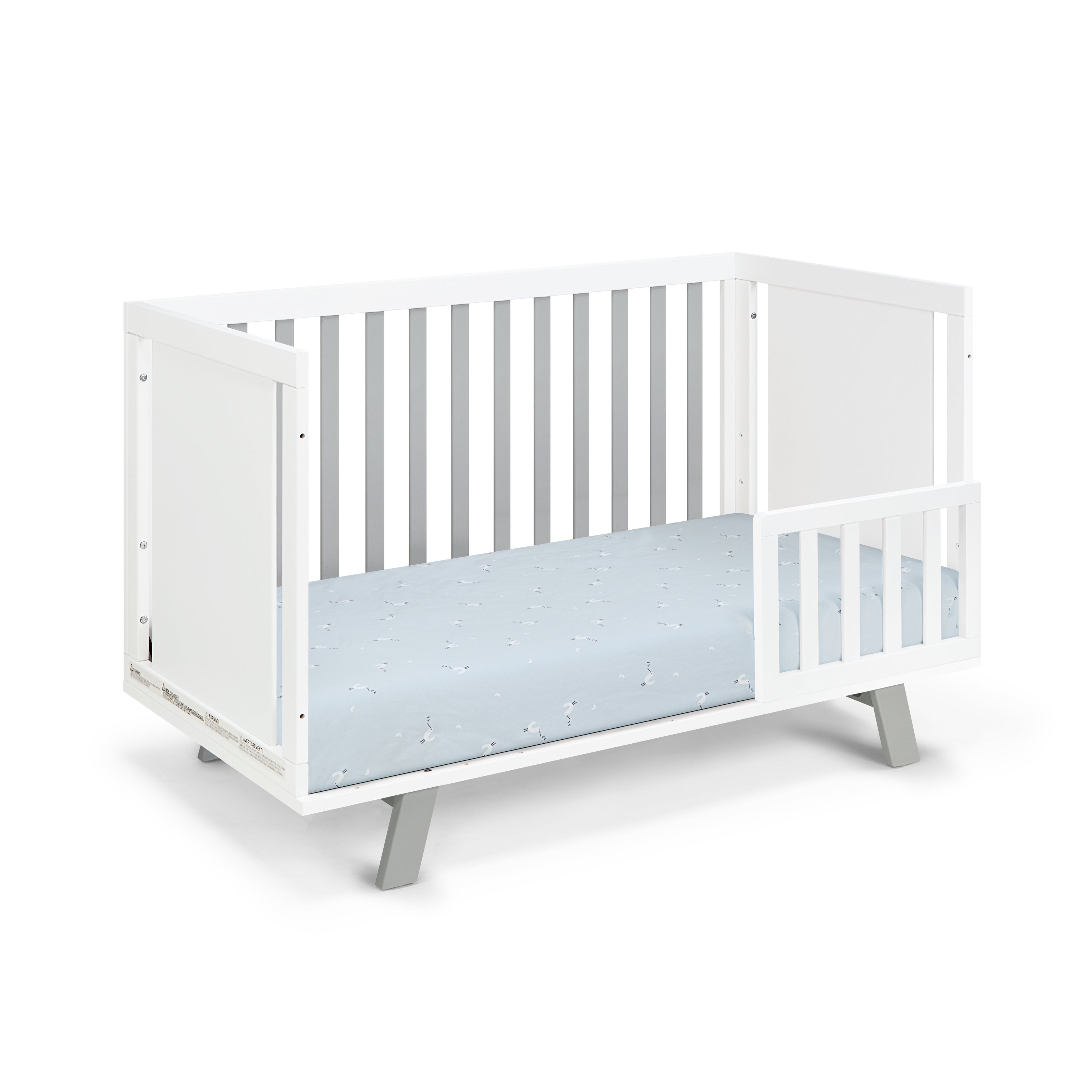 Livia 3-in-1 Convertible Island Crib White/Gray - Grand Goldman