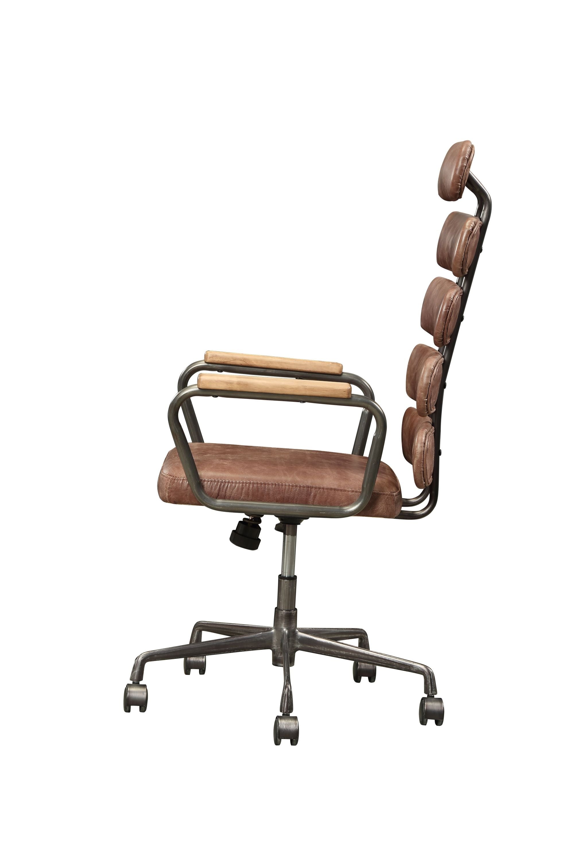 Calan Vintage Whiskey Top Grain Leather Office Chair | Premium Home Decor - Grand Goldman
