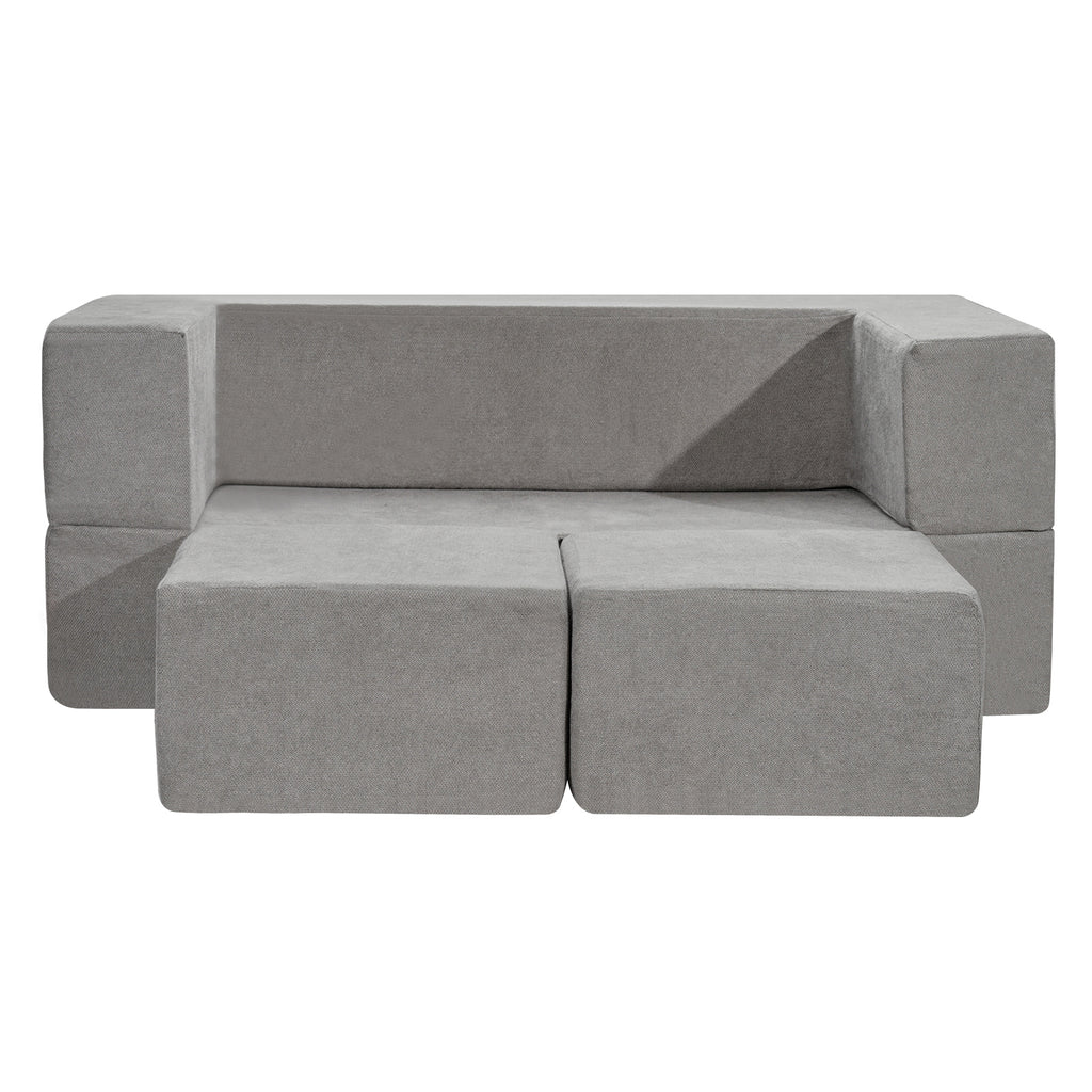 Kids Couch, 4Pcs Modular Kids Play Couch, Toddler Couch Sofa Bed, Kids Chair Seat Playroom Furniture, Child Sectional Sofa wi
