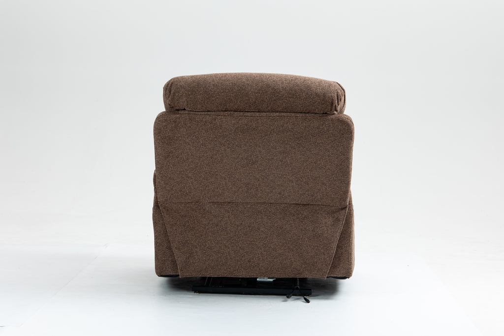 Old age electric lift chair, flat high density foam electric sofa, with heating and massage functions, can tilt to 180 degrees, 2 pocket cup holders, 2 remote controls, 4 OKIN motors - Grand Goldman Shop