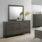Ioana Antique Grey Finish Wood Bed Room Set, Queen Size Bed, Dresser, Mirror, Night Stand - Grand Goldman Shop