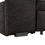 Modern L-Shape 3 Seat Reversible Sectional Couch with Pull Out Sleeper Sofa, Storage Chaise, 2 Stools, Charcoal Grey, Linen Chenille - Grand Goldman Shop