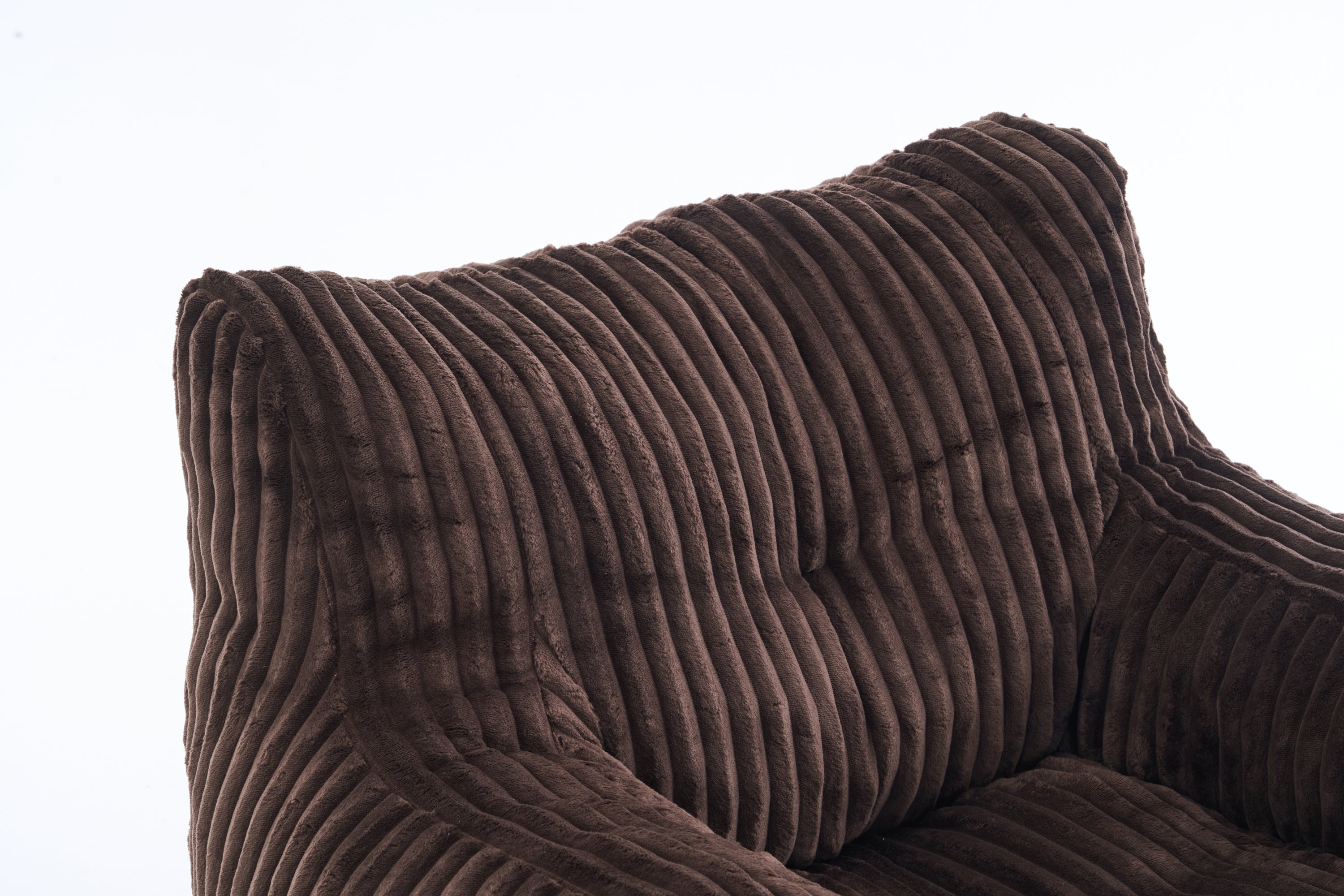 010-Soft Fluffy Corduroy Fabric Bean Bag Chair Filled With Memory Sponge,Brown - Grand Goldman Shop