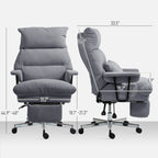 Overstuffed Office Chair with Lumbar Support , Gray - Grand Goldman