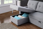 Upholstered Pull out Sectional Sofa with Chaise - Grand Goldman Shop