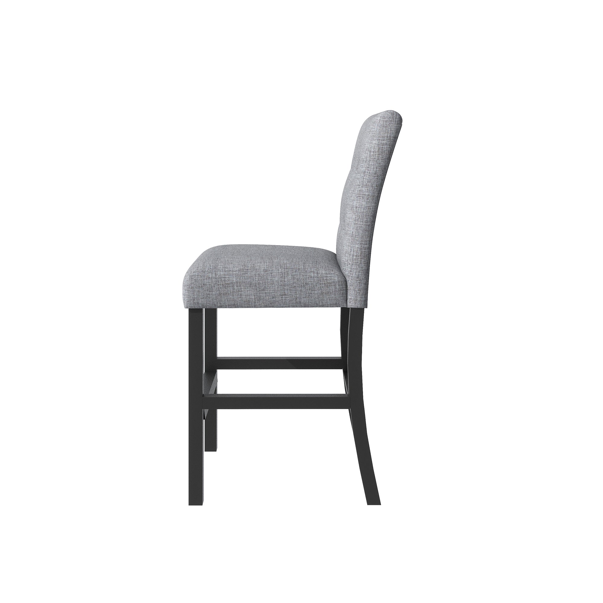 TOPMAX 5-Piece Counter Height Dining Set Wood Square Dining Room Table and Chairs Stools w/Footrest & 4 Upholstered high-back Chairs,Black - Grand Goldman Shop
