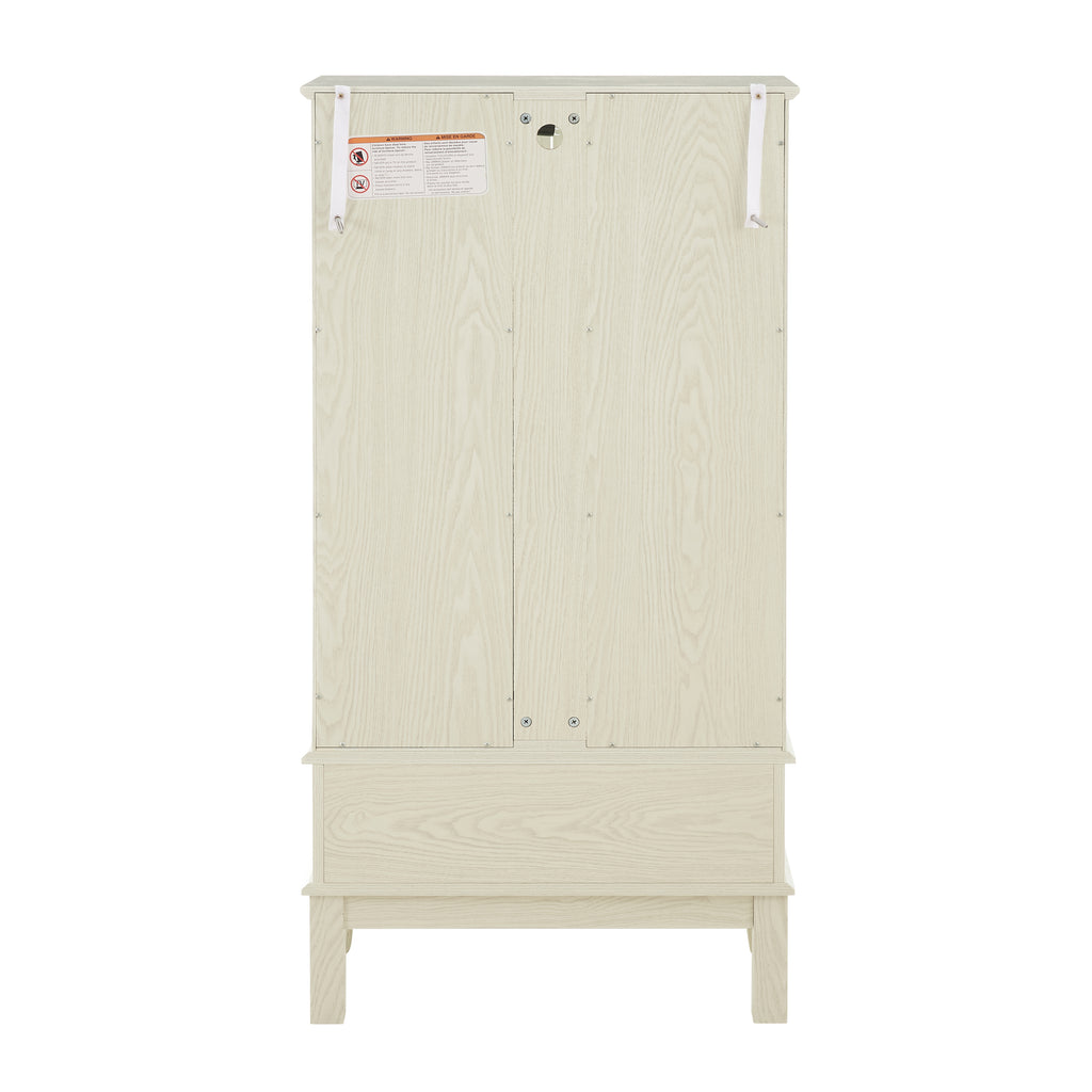 Curio Cabinet Lighted Glass Cabinet Glass Wine Cabinet Curio Display Cabinet with Adjustable Glass Shelves 2 Doors and 1 drawer Cabinet Sideboard With Bulb Included Antique White - Grand Goldman Shop
