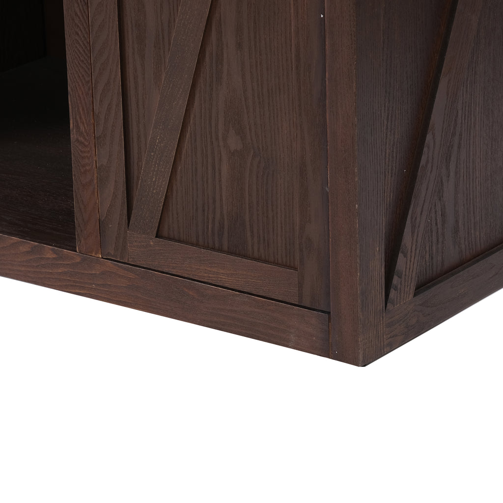 41.35'H Bar Table Or Wine cabinet -Brown Antique - Grand Goldman Shop