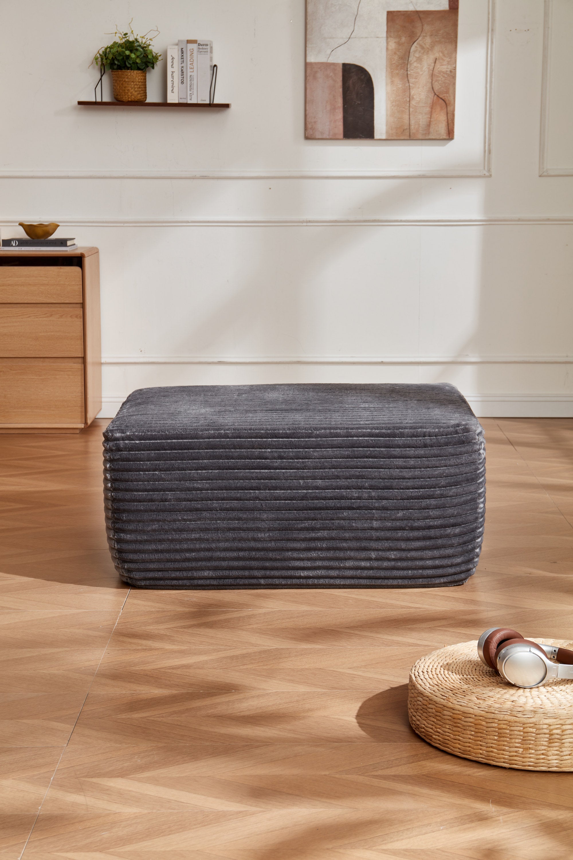 373-001/ottoman//grey/plush - Grand Goldman Shop