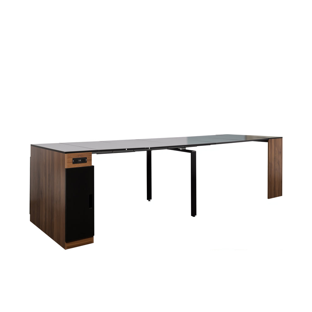 Modern Multifunctional Extendable Dining Table with Outlet, Space Saving Expanding Table with Storage for Party, Weddings, Meetings, Celebrations - Grand Goldman Shop