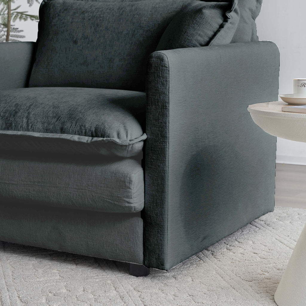 Chenille Fabric Ottomans Footrest to Combine with 2 Seater Sofa, 3 Seater Sofa and 4 Seater Sofa, Grey Chenille - Grand Goldman Shop