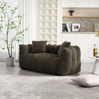 Cozy Beanbag Chair with High Resilience Foam Core for Two - Olive Green Chenille, 66x35x25 inches - Grand Goldman Shop