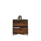 Lateral File with Modern Design, Dark Walnut finish - Grand Goldman