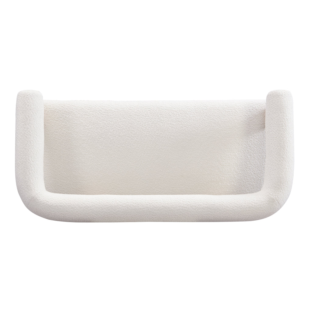 Round armrest loveseat(Beige+Natural) - Grand Goldman Shop