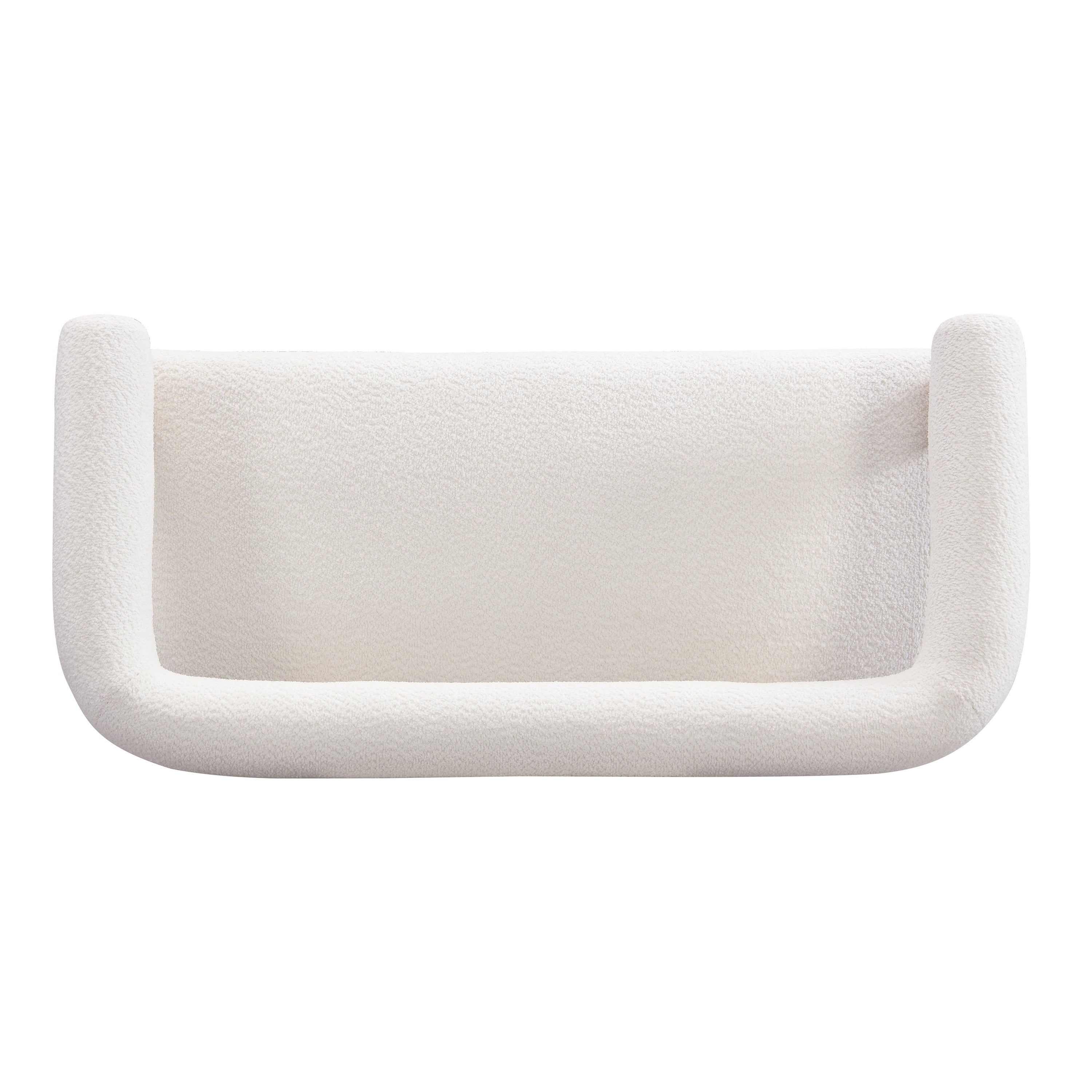 Round armrest loveseat(Beige+Natural) - Grand Goldman Shop