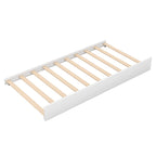 House Bed with Trundle in White, Pine Wood and MDF, Twin Size, Pre-Drilled Holes for Easy Assembly - Grand Goldman Shop