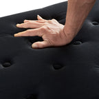 Upholstered Tufted Button Storage Bench with nails trim,Entryway Living Room Soft Padded Seat with Armrest,Bed Bench-Black - Grand Goldman Shop
