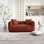 Cozy Beanbag Chair with High Resilience Foam Core for Two - Red Chenille, 66x35x25 inches - Grand Goldman Shop