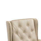 Modern Accent Chair Lounge Chair with Sturdy Wood Legs in Camel PU Leather for Living Room and Bedroom - Grand Goldman Shop