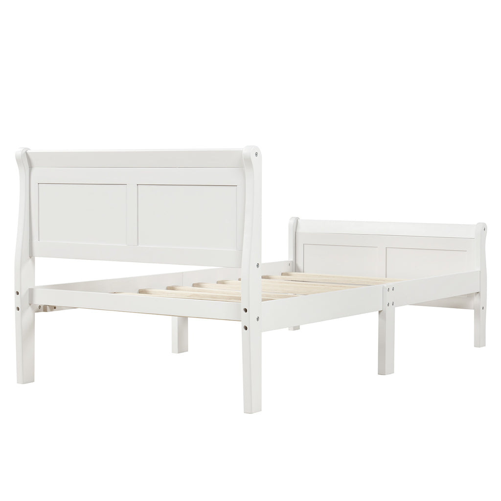 Minimalist Wood Platform Bed Twin Mattress Foundation with Headboard Footboard Solid Wood Support - Grand Goldman Shop