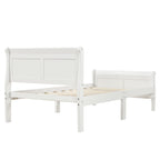 Minimalist Wood Platform Bed Twin Mattress Foundation with Headboard Footboard Solid Wood Support - Grand Goldman Shop